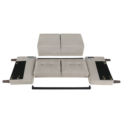 Harvey - Tufted Loveseat With Track Arm Design