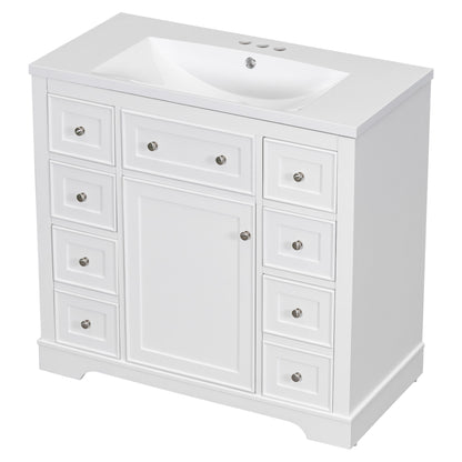 Modern Bathroom Vanity With Sink Combo, 6 Drawers And 1 Cabinet