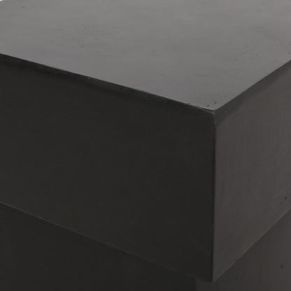 Outdoor Side Table, Patio End Table - Black