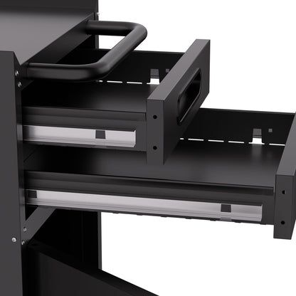 Rolling Tool Cabinet Heavy Duty Garage Storage With Lockable Doors & Drawers