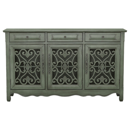 Naomi - 3 Drawer Scrollwork Accent Cabinet - Green