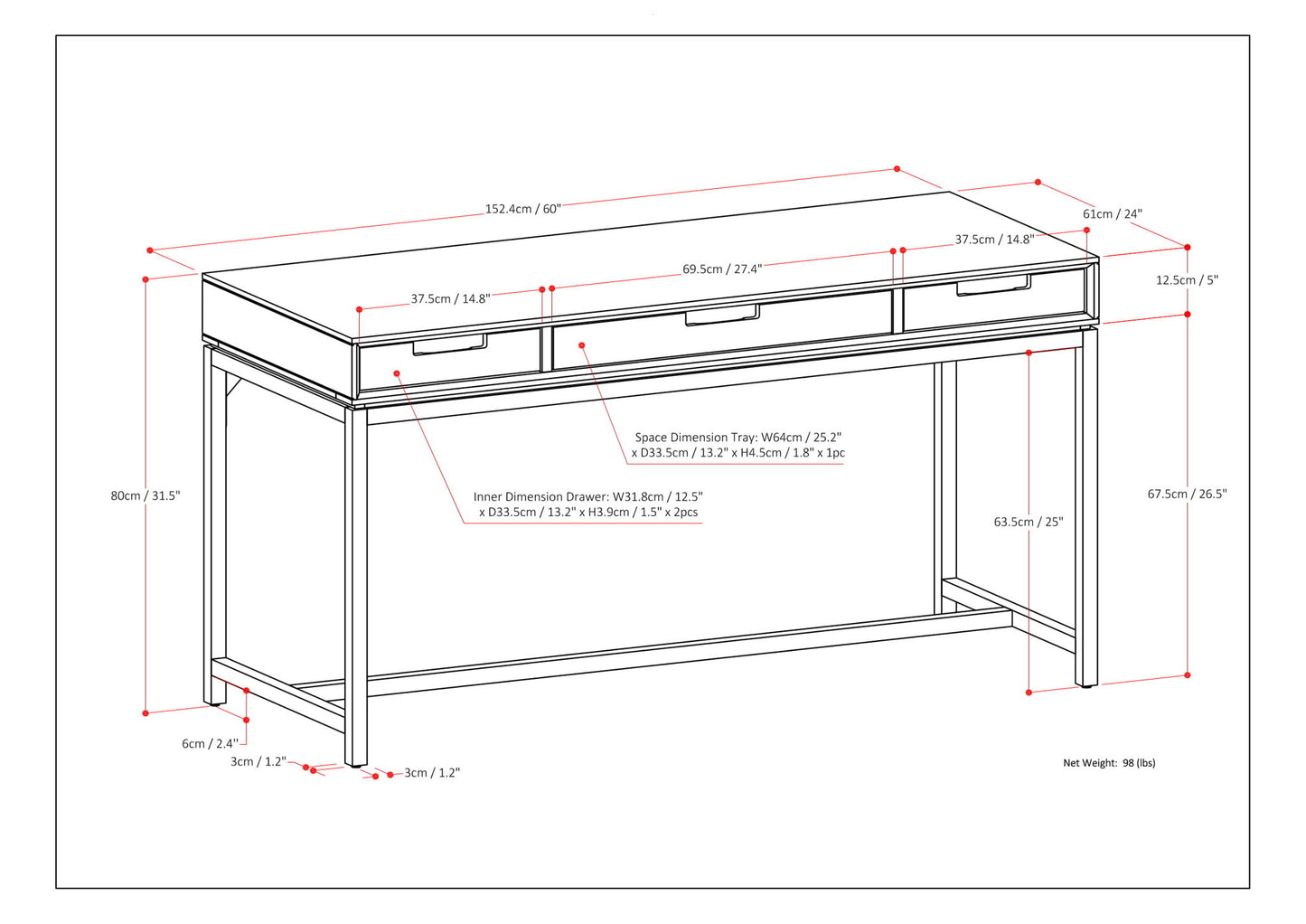 Banting - Desk - Walnut Brown