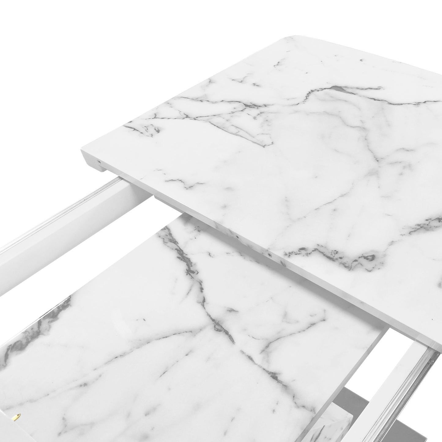 Modern Rectangle Dining Table With Stretchable TopAnd X Shape Legs