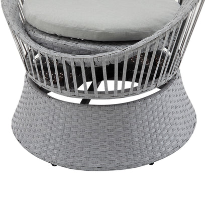 Modern Swivel Wicker Lounge Chair With Round Design
