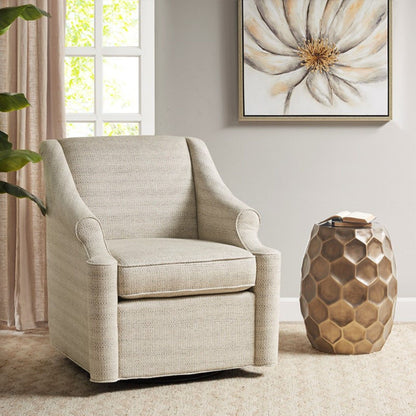 Justin - Swivel Glider Chair With 360 Degree Rotation - Tan