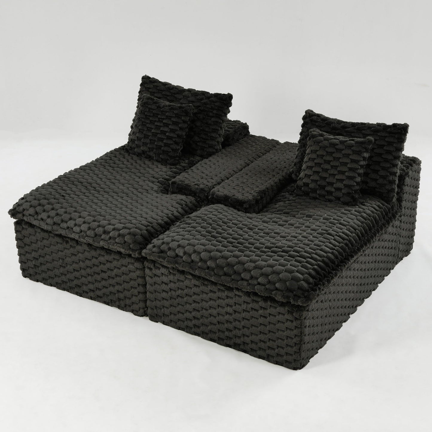 Double Chaise Lounge With Full Compressed Sponge