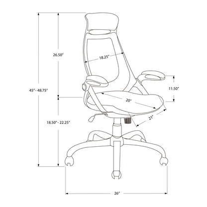 Office Chair, Adjustable Height, Swivel, Ergonomic, Armrests, Contemporary & Modern