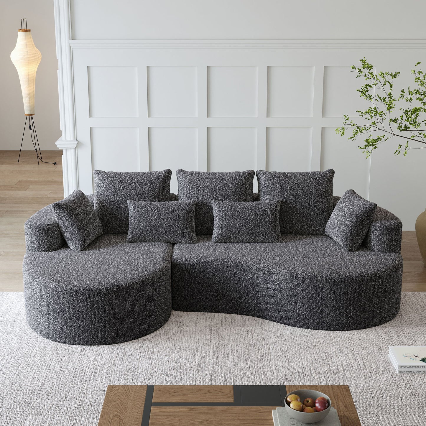 Curved Oversized Sectional Sofa With Extra Deep Seat
