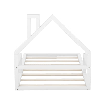 Floor Bed With House Shaped Headboard