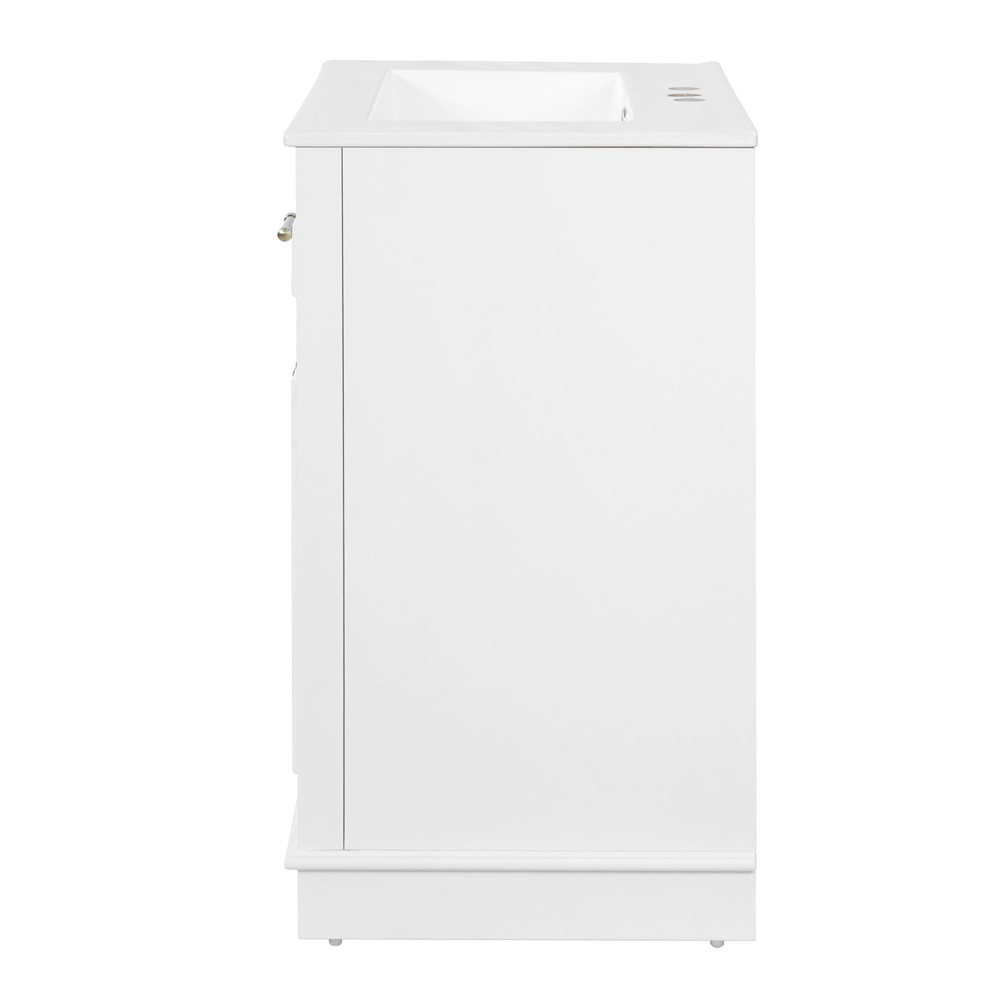 Bathroom Vanity With Integrated Sink, 2 Door Cabinet With Tip Out Drawer, Rectangular Design