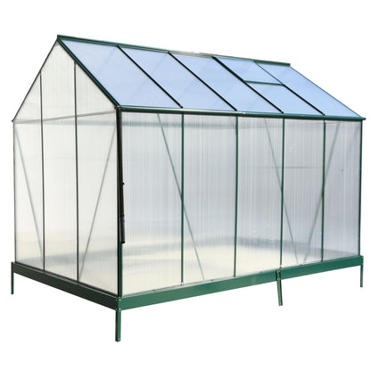 Polycarbonate house, Heavy Duty Outdoor Aluminum Walk-In House Kit With Rain Gutter, Vent And Door For Backyard Garden