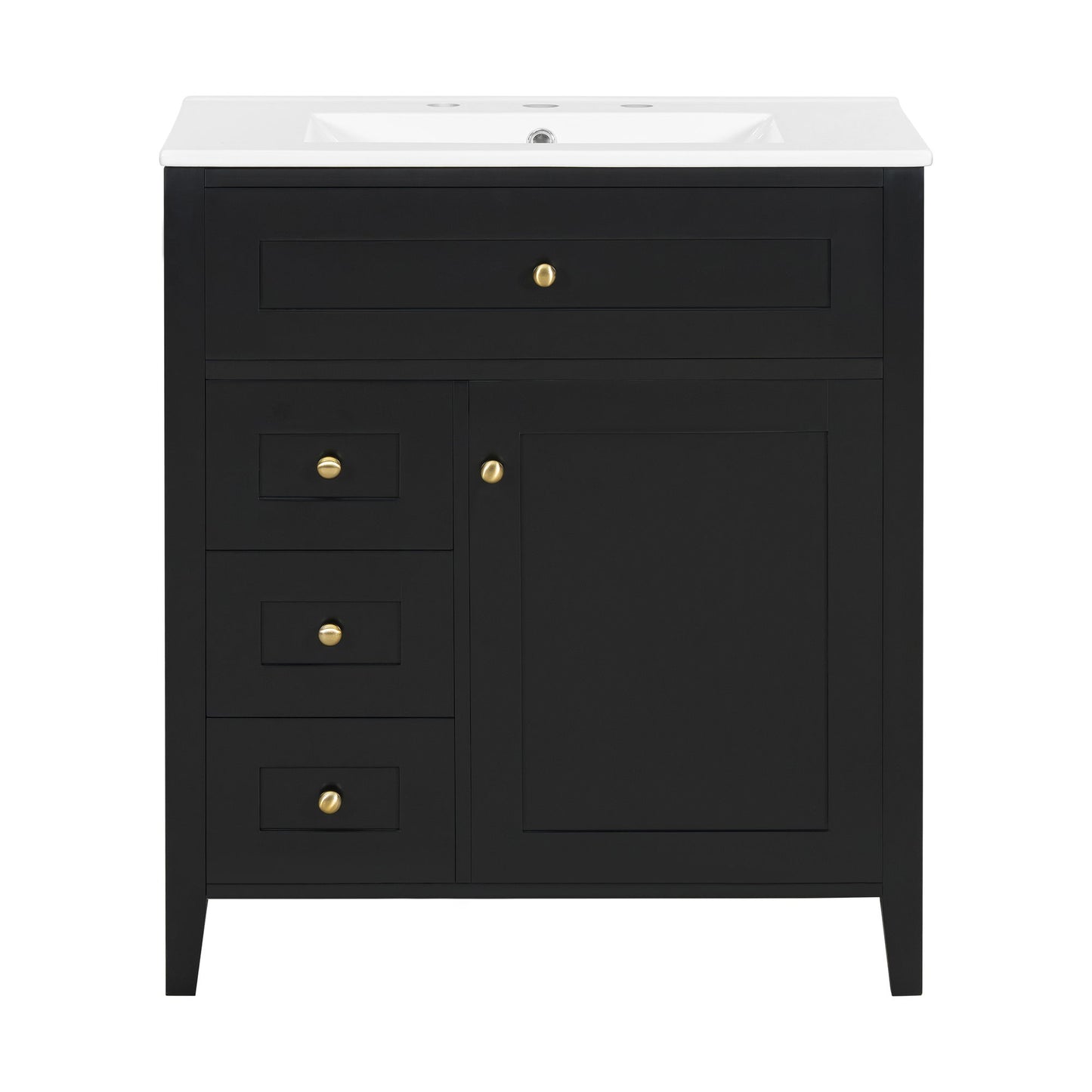 Modern Bathroom Vanity With Sink, 3 Drawers And Adjustable Shelf