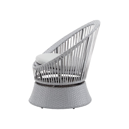 Modern Swivel Wicker Lounge Chair With Round Design