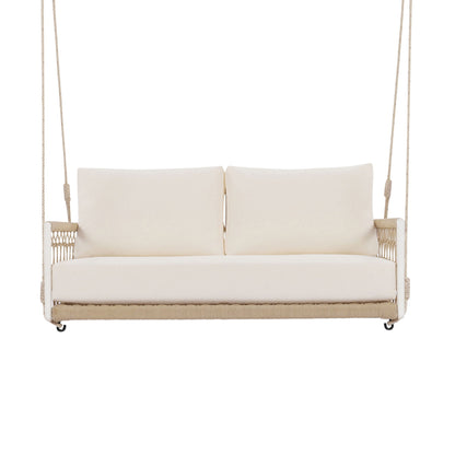 Outdoor Swing Sofa With Soft Cushions For Patio - Beige