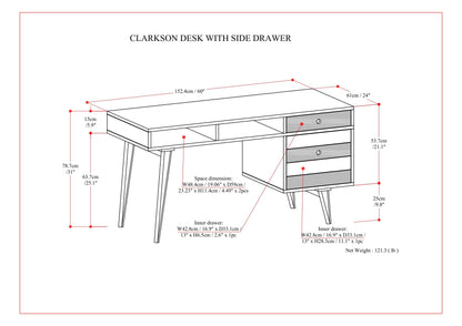 Clarkson - Desk With Side Drawers - Rustic Natural Aged Brown