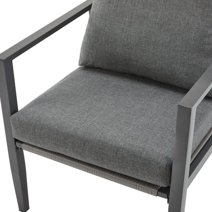 Modern Lounge Chair With Rope Accents And Cushions