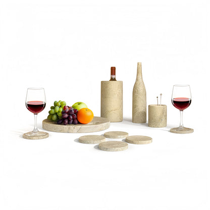 10 Pieces Luxury Natural Marble Dining Room Accessories Set