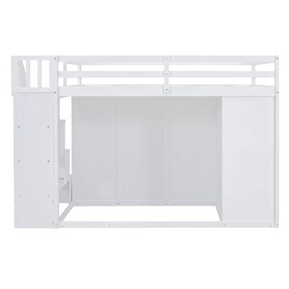 Loft Bed With Built In Wardrobes, Cabinets And Drawers