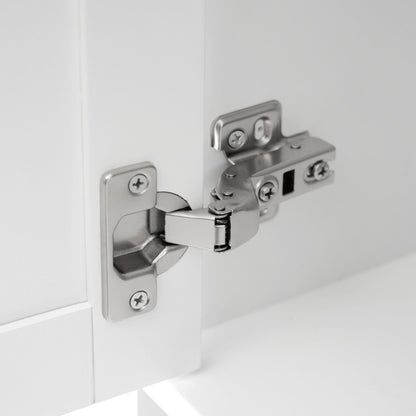 Freestanding Tall Bathroom Cabinet With Soft Close Doors And Adjustable Shelves