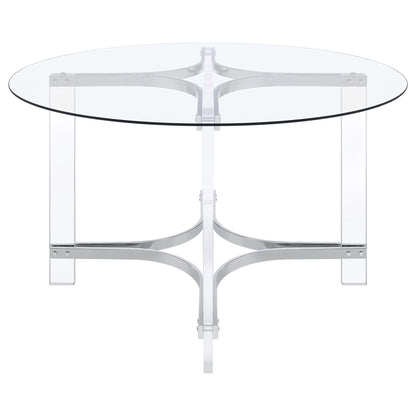 Uptown - 5 Piece Round Dining Set - Chrome