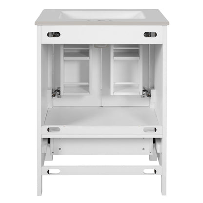 Bathroom Vanity With Integrated Undermount Ceramic Sink, 2 Doors And 1 Drawer, Soft Close Hinges