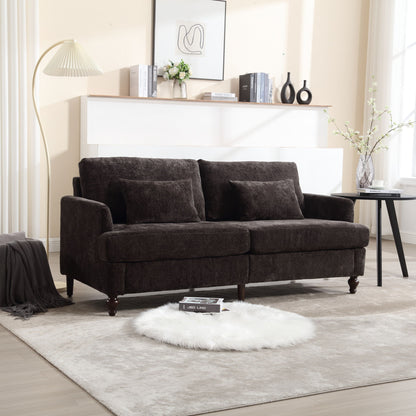 Mid Century Modern Fabric Loveseat Sofa, 2 Seat Upholstered Couch