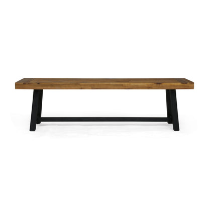 Cloud - Outdoor Bench With Acacia Wood Frame And Slat Panel Design