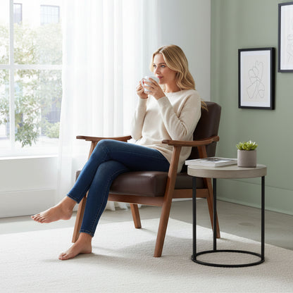 Accent Chair, Classic Mid Century Modern For Extra Seating