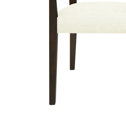 Mid Century Modern Arm Dining Chair Set With Rattan Backrest