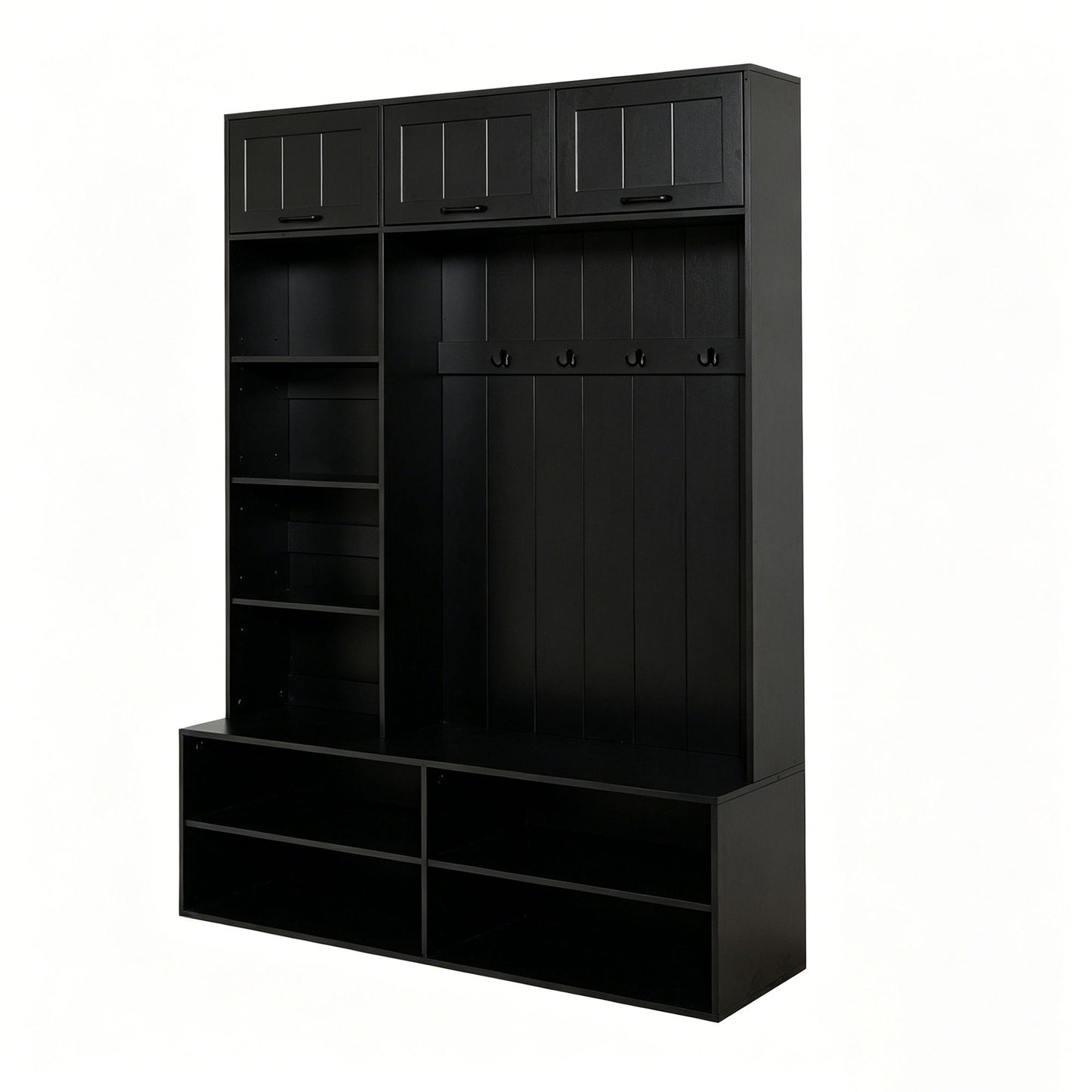 Farmhouse Hall Tree & Bench And Shoe Storage