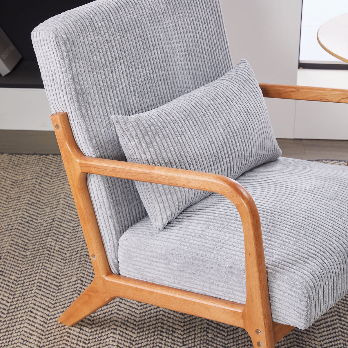 Accent Arm Chair With Pillow Upholstered