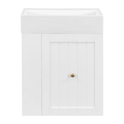 Modern Bathroom Vanity With Sink, Storage Cabinet, Drawer & Side Shelf