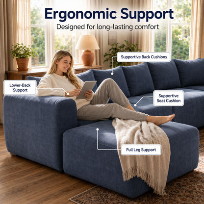8 Seater U-Shaped Couch With Ottoman