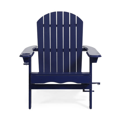 Zenithia - Outdoor Foldable Adirondack Chair With 2 Cup Holders