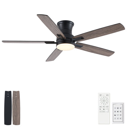 Mordern Flush Mount Ceiling Fan With Light And Remote Control