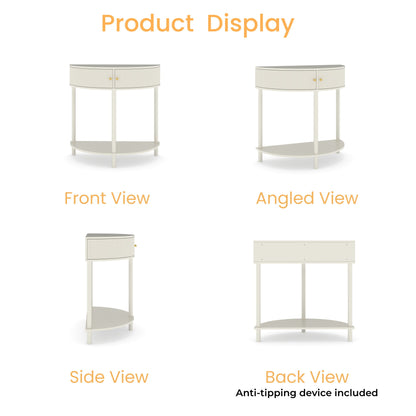 Demi Lune - Console Table With 2 Storage Drawers