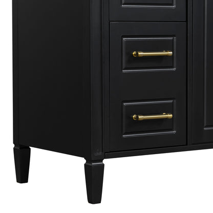Bathroom Vanity With Sink, 4 Drawers, 2 Doors