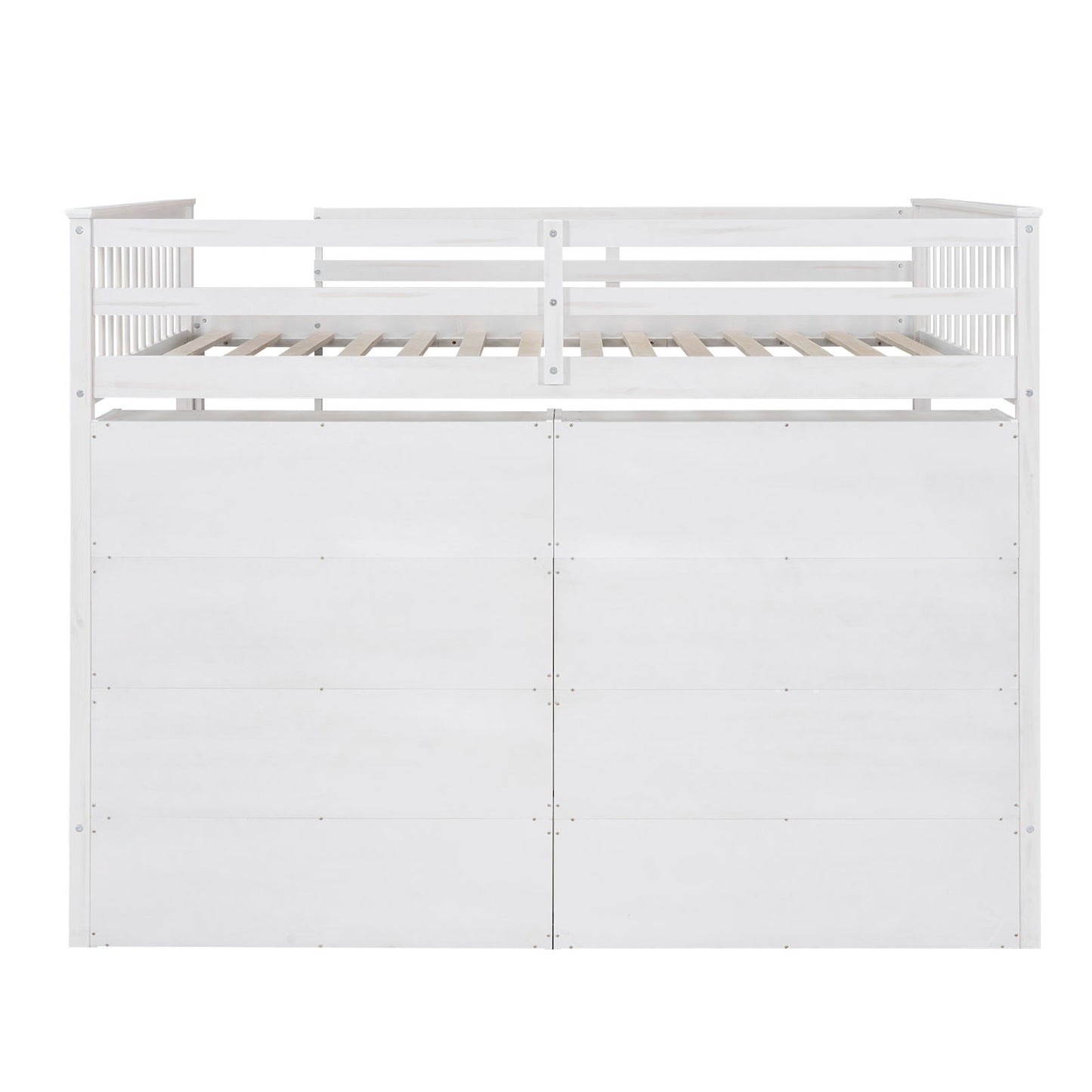 Loft Bed With 8 Open Storage Shelves And Built In Ladder