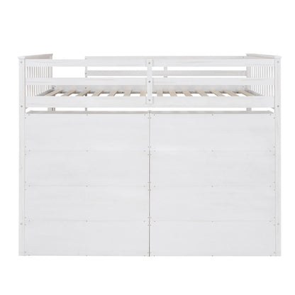 Loft Bed With 8 Open Storage Shelves And Built In Ladder