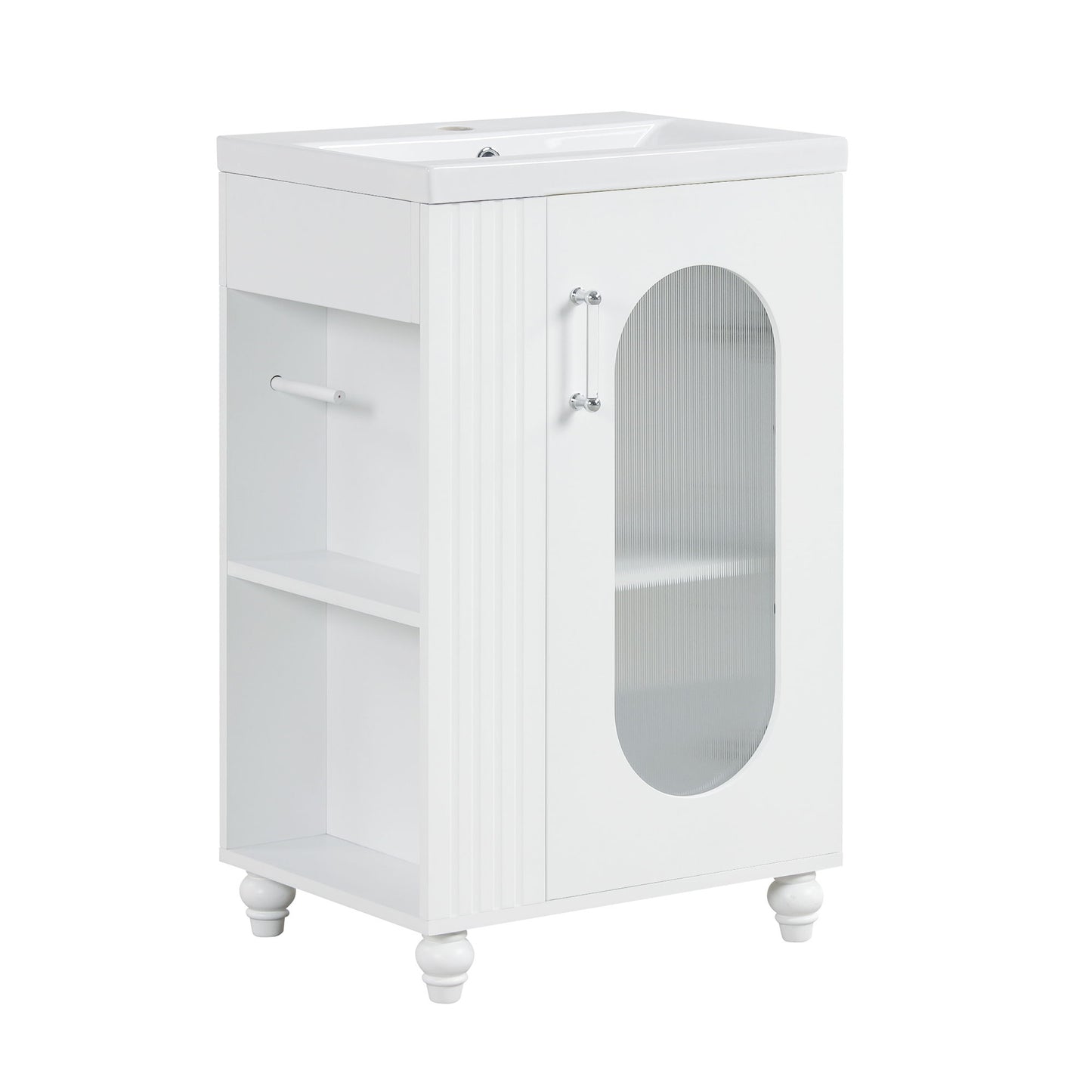 Modern Bathroom Vanity With Sink, Adjustable 2 Tier Shelf