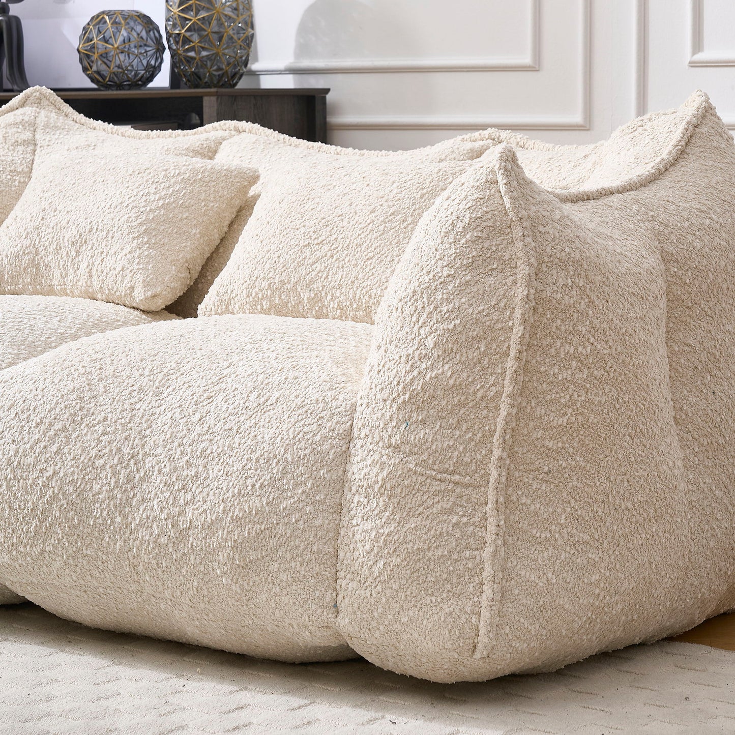 Comfortable Dual Beanbag Chair With High Resilience Foam Core For 2 People