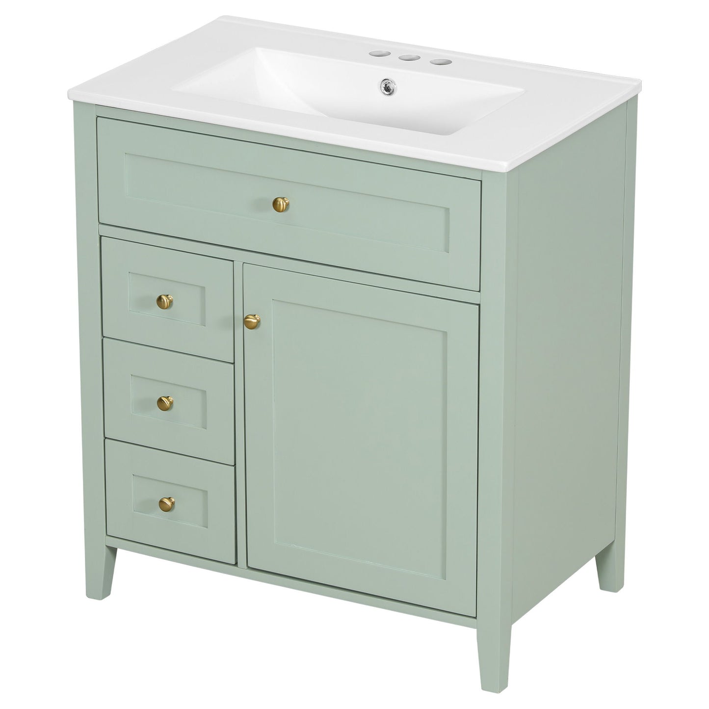 Bathroom Vanity With Sink, 3 Drawers And Adjustable Shelf, Freestanding Storage Unit