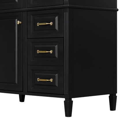 Modern Bathroom Vanity With Sink Top, Flip Drawer Design