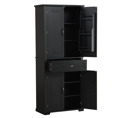 Bathroom Storage Cabinet With Doors And Drawer, Adjustable Shelf