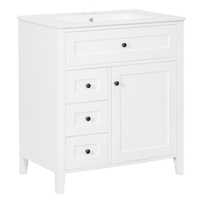 Bathroom Vanity With Sink, 3 Drawers And Adjustable Shelf, Freestanding Storage Unit