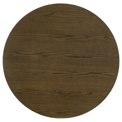 Crispin - 5 Piece Round Dining Table Set With Upholstered Chairs - Brown