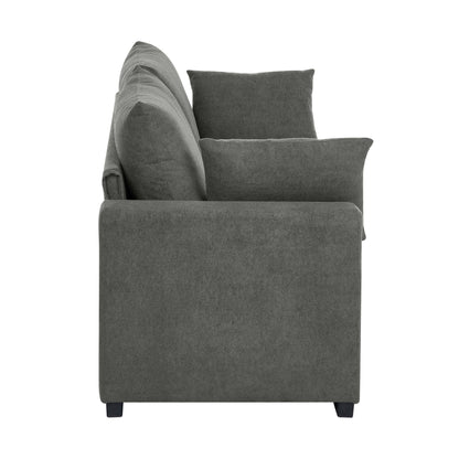 Upholstered Sofa With Toss Pillows - Dark Gray
