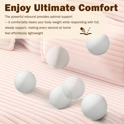 Modern Floor Sofa With 2 Pillows, Convertible Twin Size Folding Mattress For Living Room