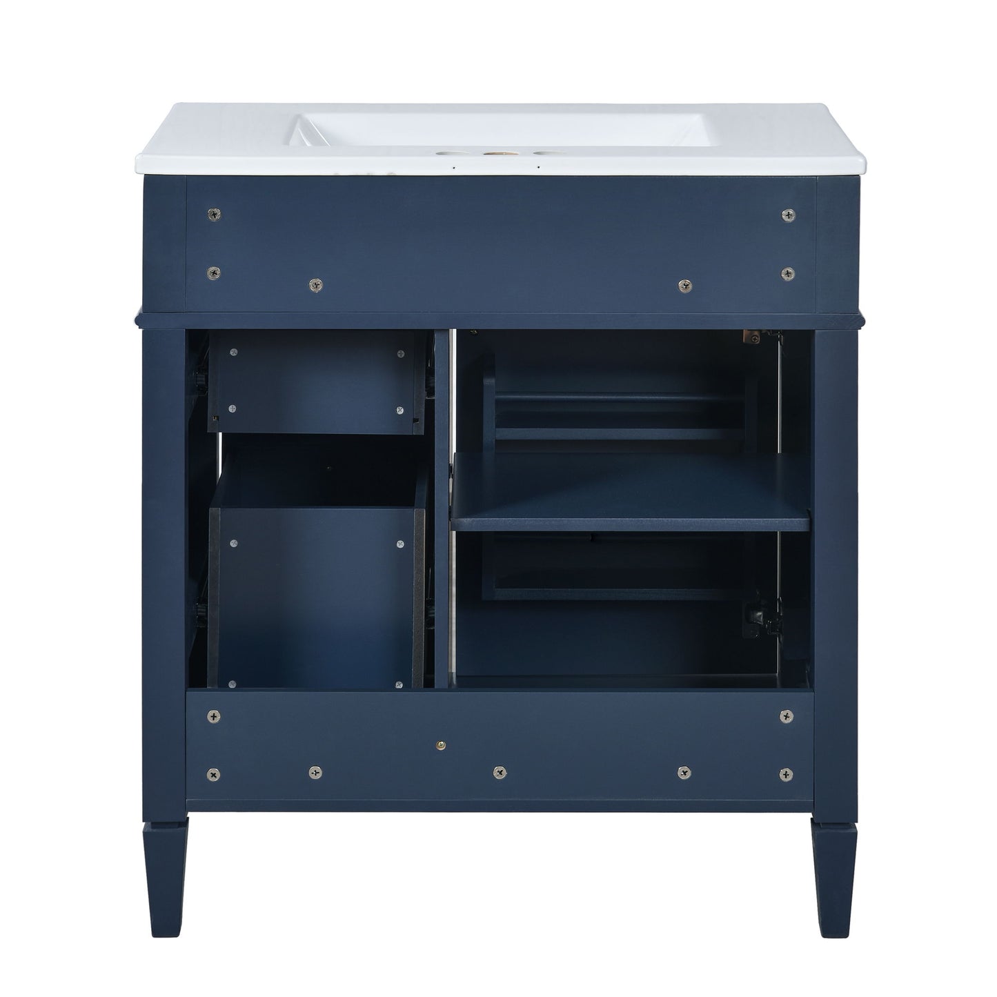 Bathroom Vanity With Top Sink, 2 Drawers & Tip Out Drawer