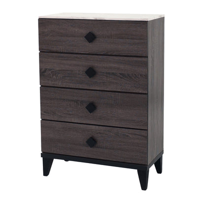 Bedroom Chest Of Drawers With 4 Drawer Storage - Gray / Gray